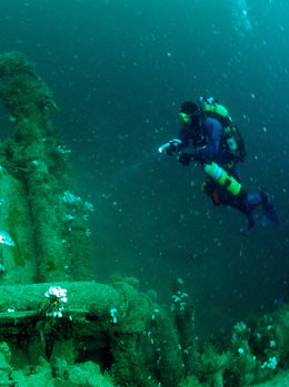 Wreck diving around Newquay