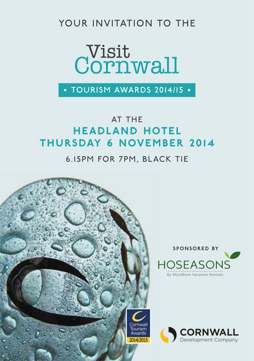Atlantic Diver invited to Visit Cornwall Tourism Awards.